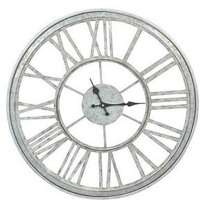 20.50" H Iron Outdoor Galvanized Clock - Silver - Threshold™