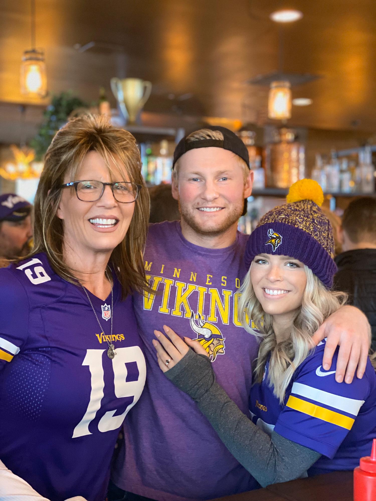 Watching a Viking's game with Ryan's mom, Lisa. December 2019