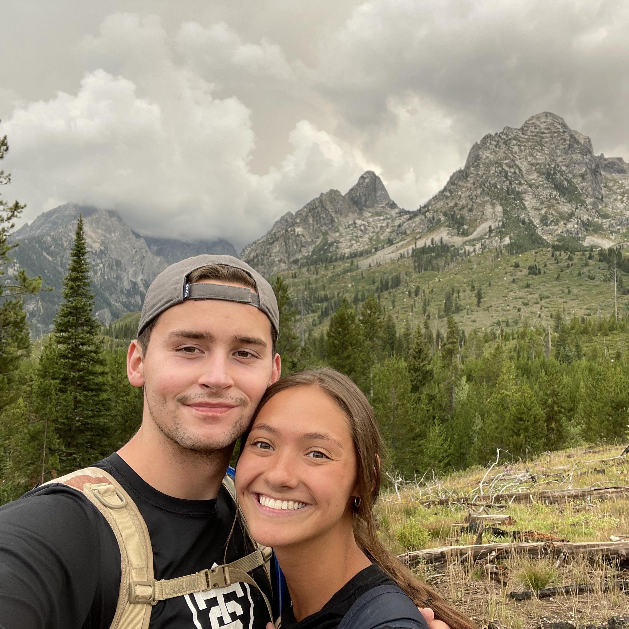 Another picture of us from our 2021 road trip - a view from the Grand Tetons!
