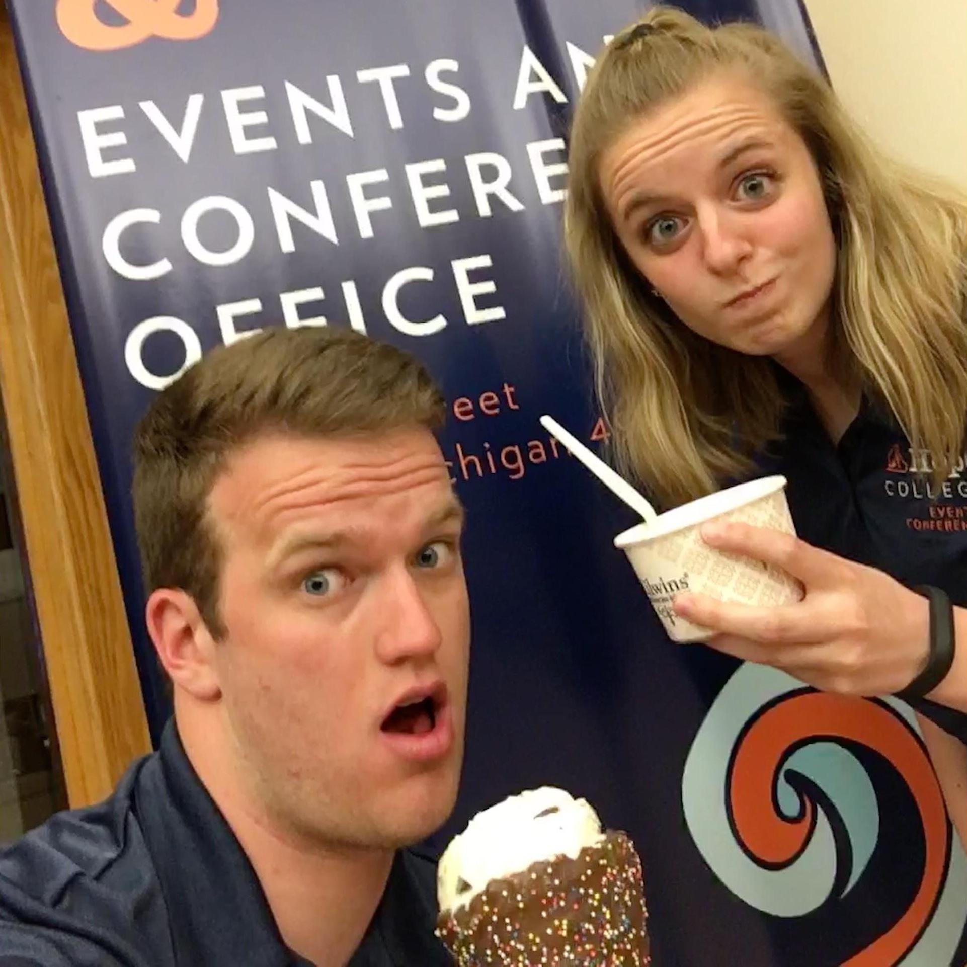 If you found us anywhere at Hope, it was most likely here with each other. Almost always with ice cream or Big Apple Bagels.