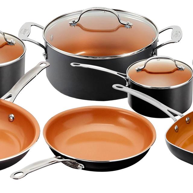 Gotham Steel 12 Piece Non-stick Cookware, Dishwasher Safe, Pots and Pans Set