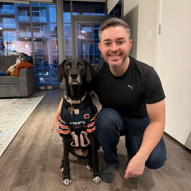 Sean and Lilah showing off some serious Bears pride.