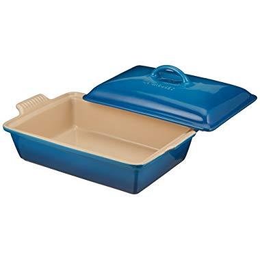 Le Creuset PG07053A-3359 Heritage Stoneware Covered Rectangular Casserole, 4-Quart, Marseille