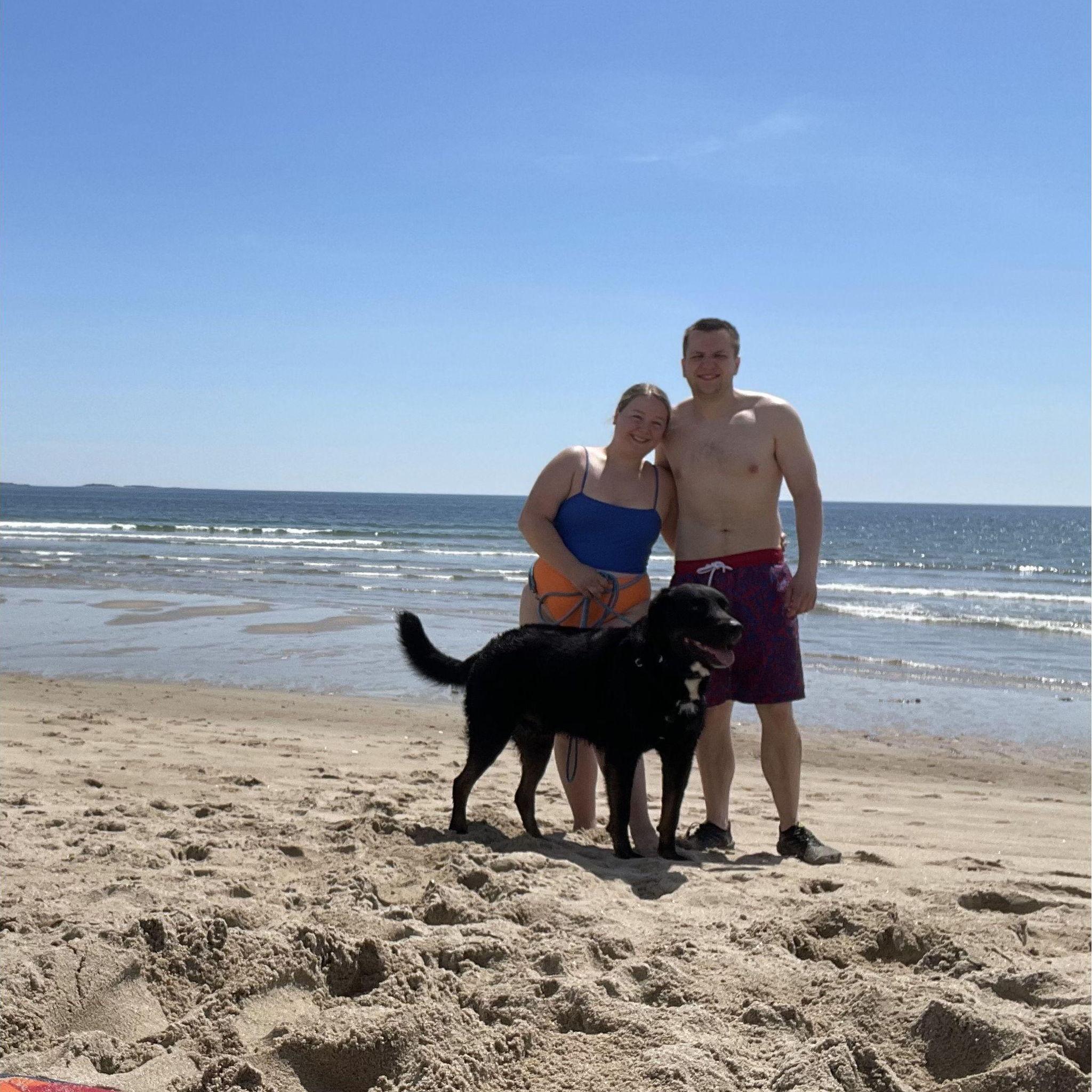 Marty, Erika & Tank celebrate their engagement in Saco, Maine - June, 2024