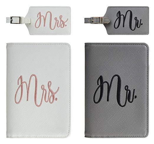 Mr. and Mrs. Passport Covers and Luggage Tags