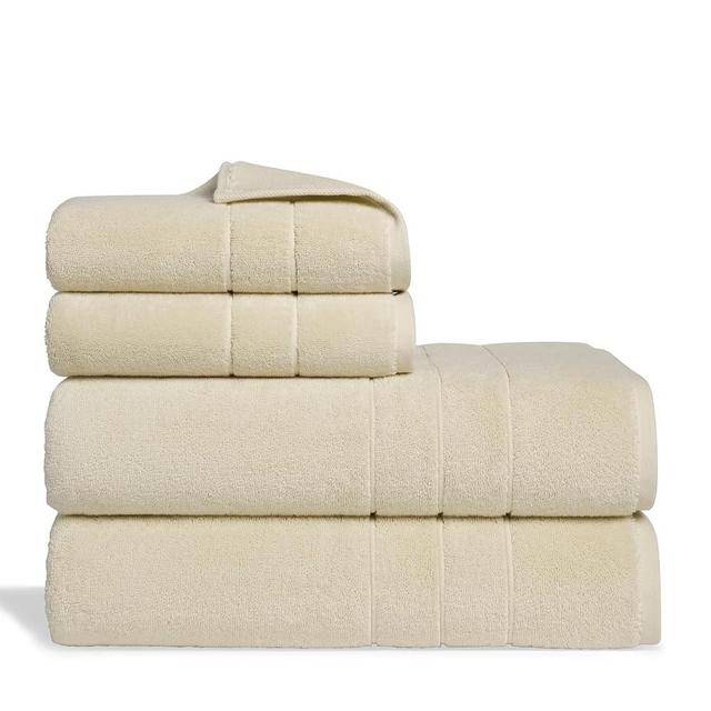 Brooklinen Super-Plush Turkish Cotton Bath Sheet Set - Set of 2 Bath Sheets + 2 Hand Towels, Vanilla Cream, 100% Cotton | Best Luxury Spa Towels