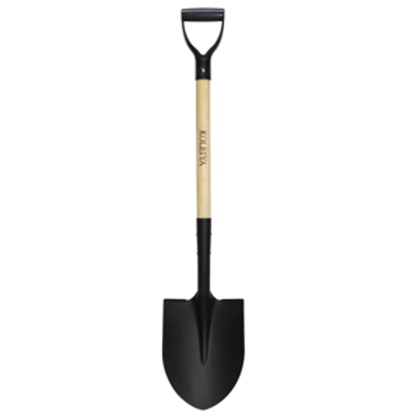 41 Inch Round Point Shovel for Digging,Heavy Duty Garden Shovel with D-Handle,Wooden Handle,Ideal for Gardening,Landscaping,Beach,and Snow Removal