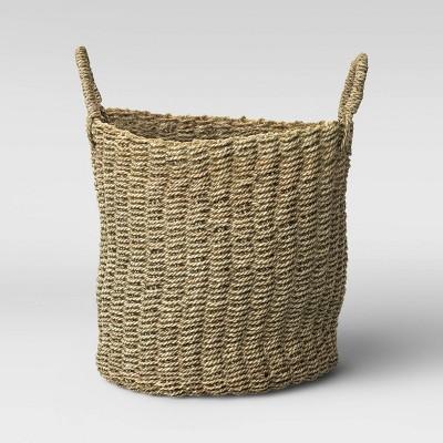 20" x 15.7" Round Mendong Basket with Handle Natural - Threshold™