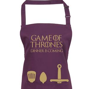 Game of Thrones Dinner is Coming Apron with Pocket, As featured in Fan Phenomena/ Game of Thrones, Choice of 16 Colours, 1034