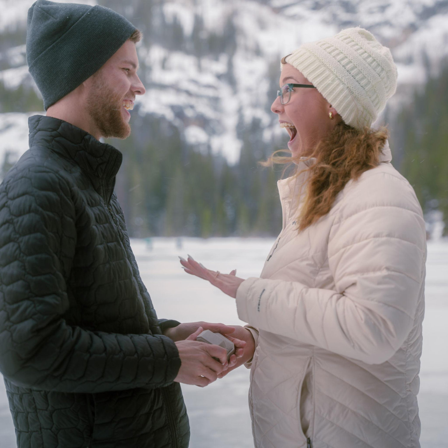 Proposal at Bear Lake, Estes Park Colorado. Aimee had no idea...well she definitely had her suspicions.