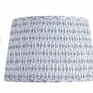 Isla Block Print Pleated Lamp Shade with Handmade Cotton Blend Texture