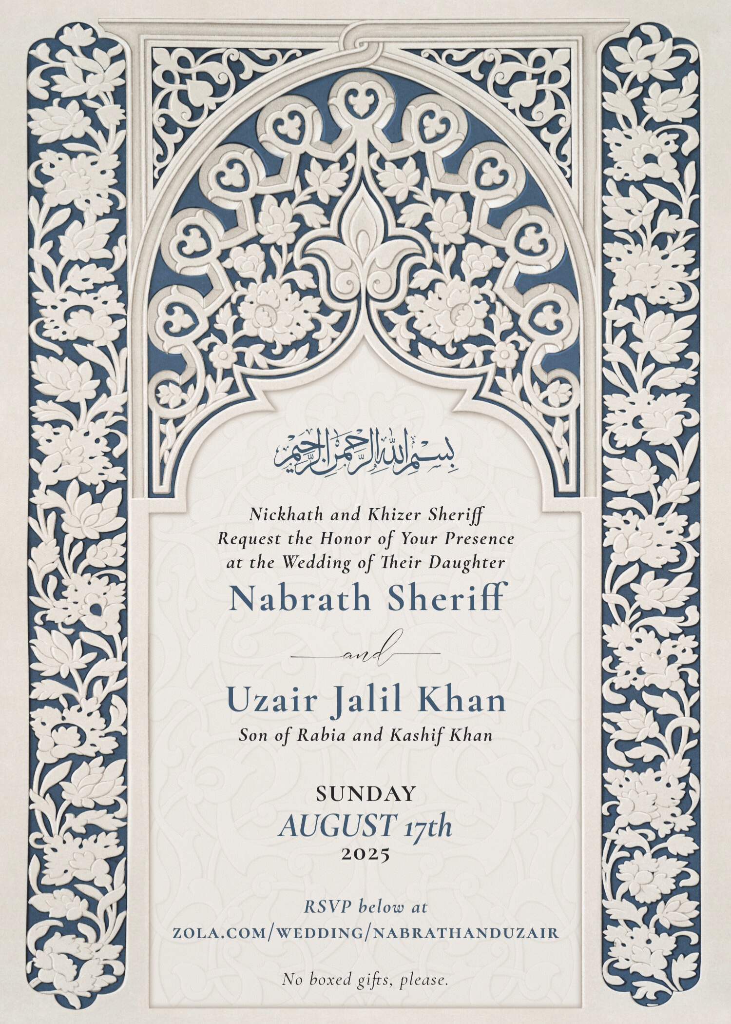 The Wedding Website of Nabrath Sheriff and Uzair Khan