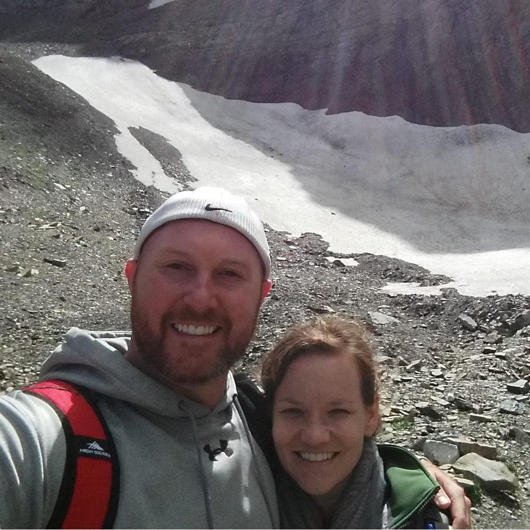 Glacier at the top of the Crypt Lake hike in Waterton National Park, Canada