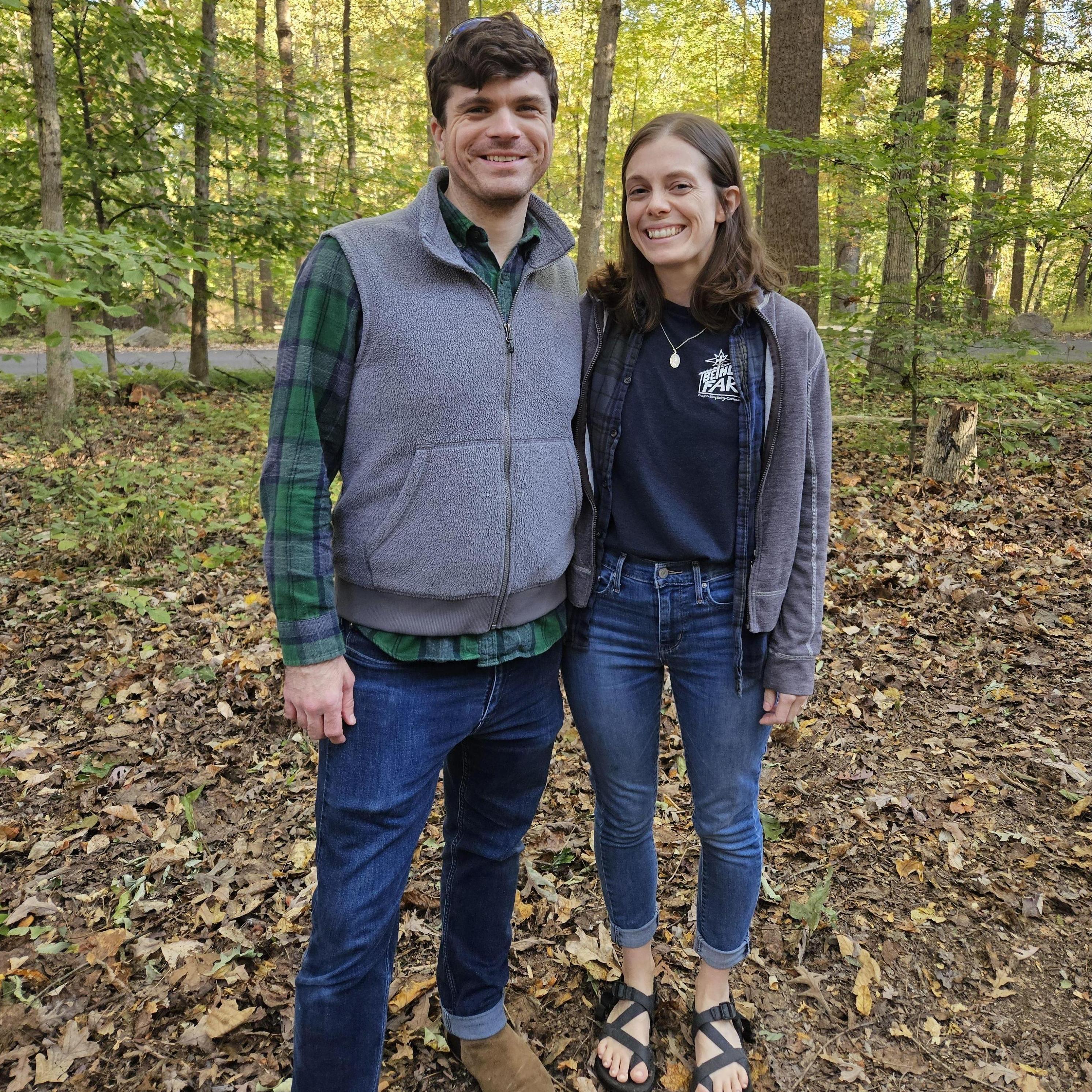 October 2024 - Recreating the first picture we took together - but this time, as an engaged couple!