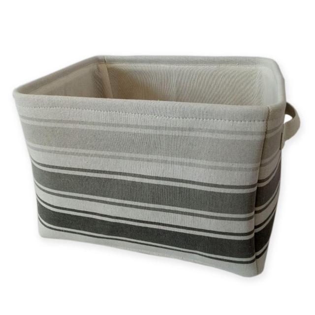 Bee & Coco Storage Bin in Grey Stripe