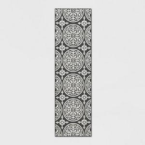 Gray Medallion Tufted and Hooked Washable Runner 2'X7' - Threshold™