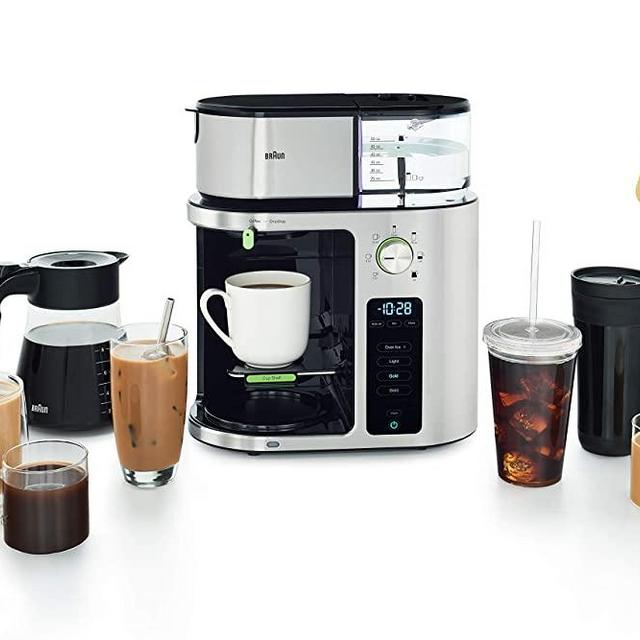 Braun MultiServe Machine 7 Programmable Brew Sizes / 3 Strengths + Iced Coffee, Glass Carafe (10-Cup), Stainless Steel, KF9070SI