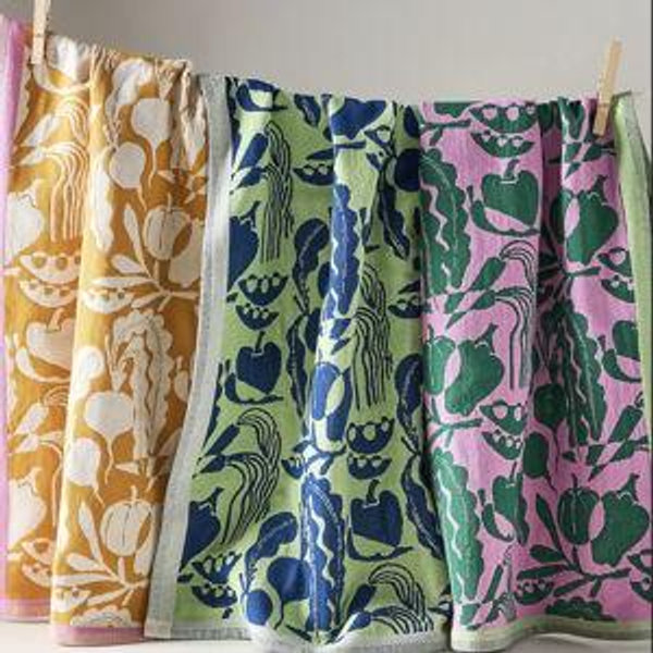 Vegetable Jacquard Dish Towels, Set of 3