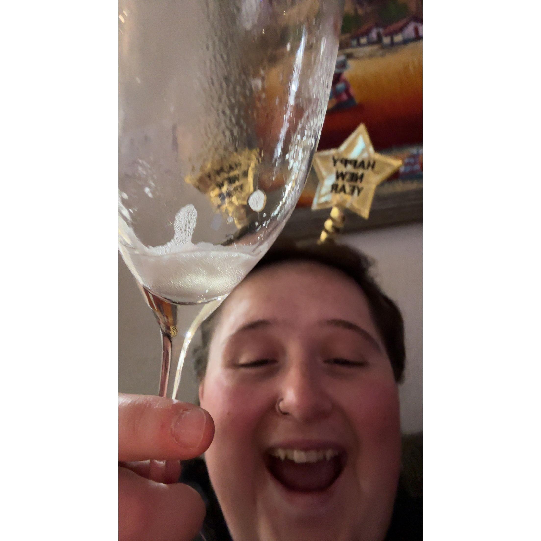 Cheers! I was definitely feeling like celebrating after having a few of Raul's lemon champagne drinks.- Kelly
