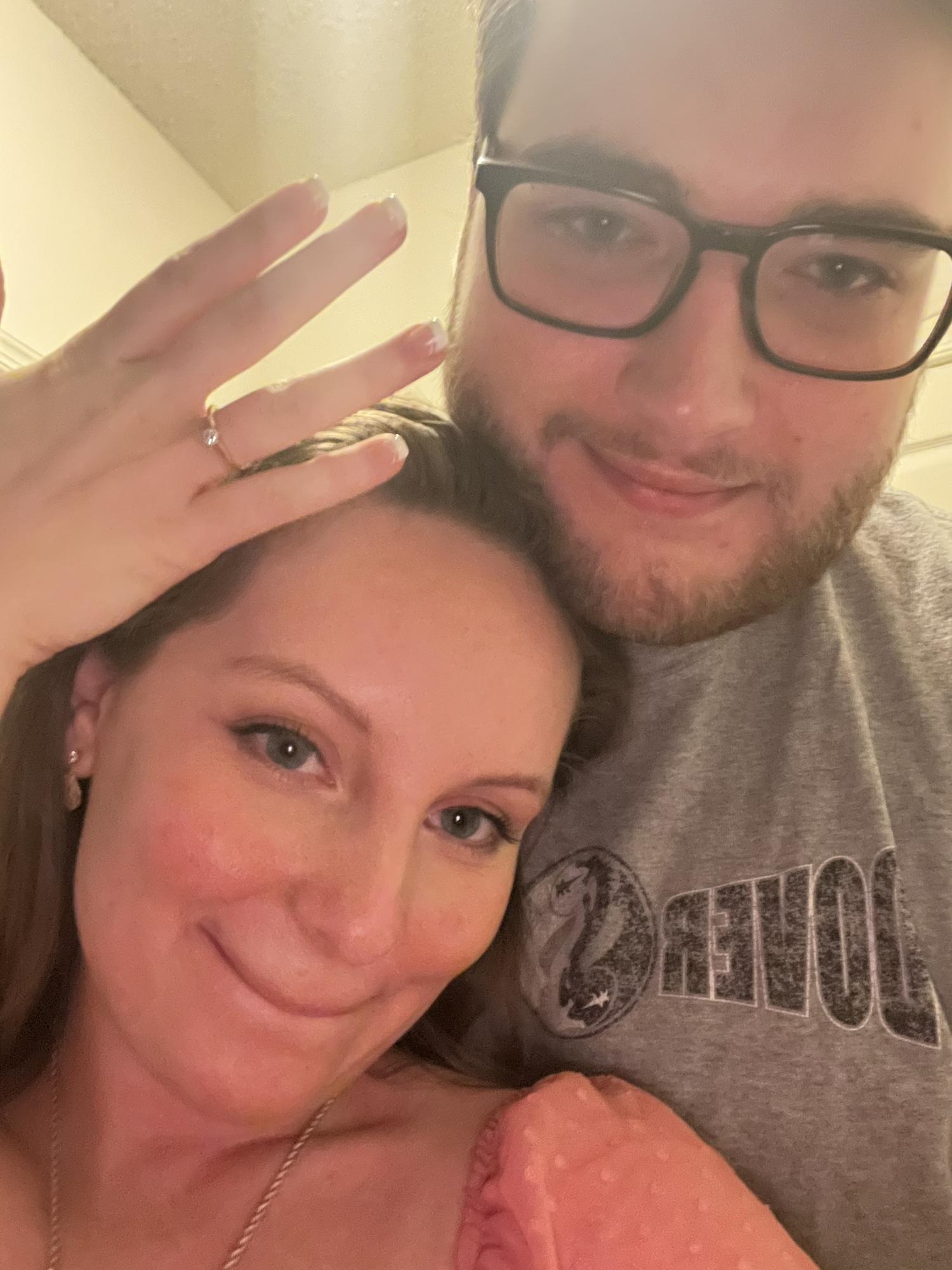The selfie that Jacob and Alianna took after getting home from the proposal to send to friends!