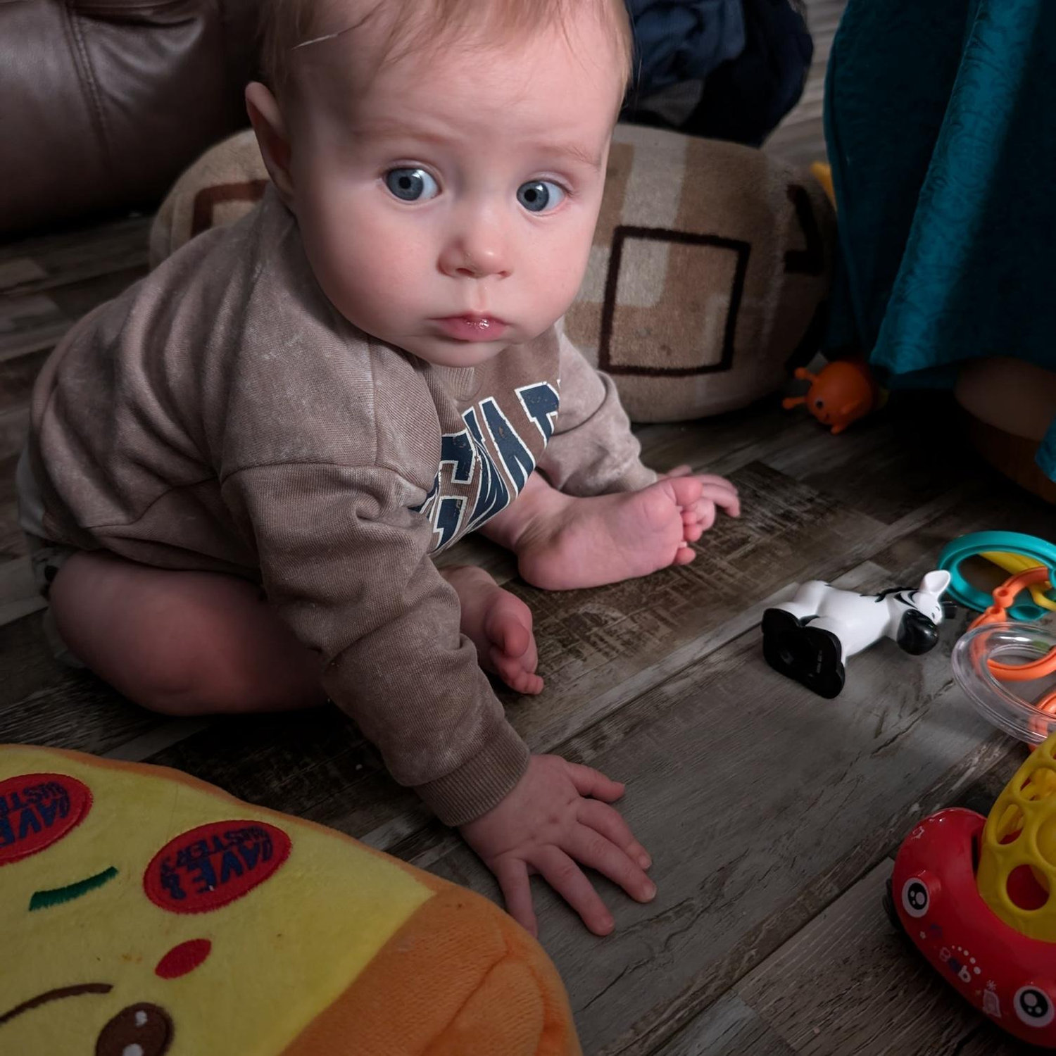 Zach's first day sitting up without help.
