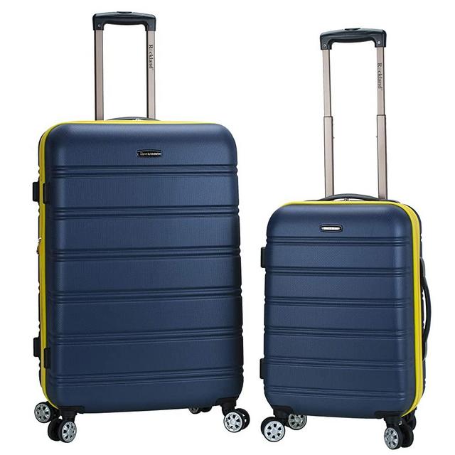 Rockland Melbourne Hardside Expandable Spinner Wheel Luggage, Navy, 2-Piece Set (20/28)