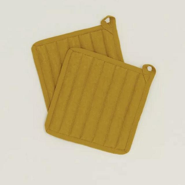 Hawkins New York Simple Linen Potholders: Maize