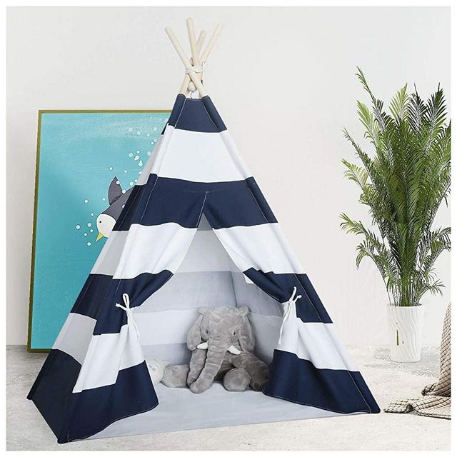 Kids Teepee Tent for Kids Boys Navy Stripe Teepee
