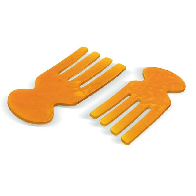 Folkulture Salad Hands - Resin, (8 ") Orange Serving Utensils Set of 2 for Fall Table Decor, Stylish Salad Servers or Salad Tongs for Fall Decor, Decorative Salad Serving Utensils for Home