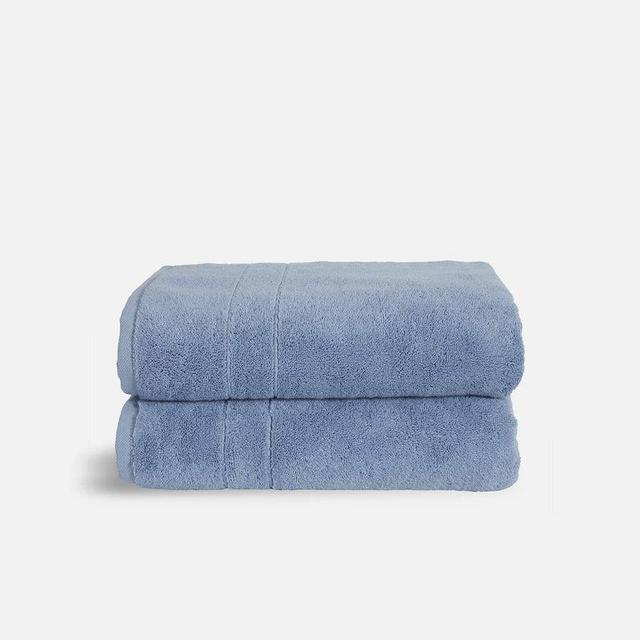 Plush Bath Towels - Ocean Blue