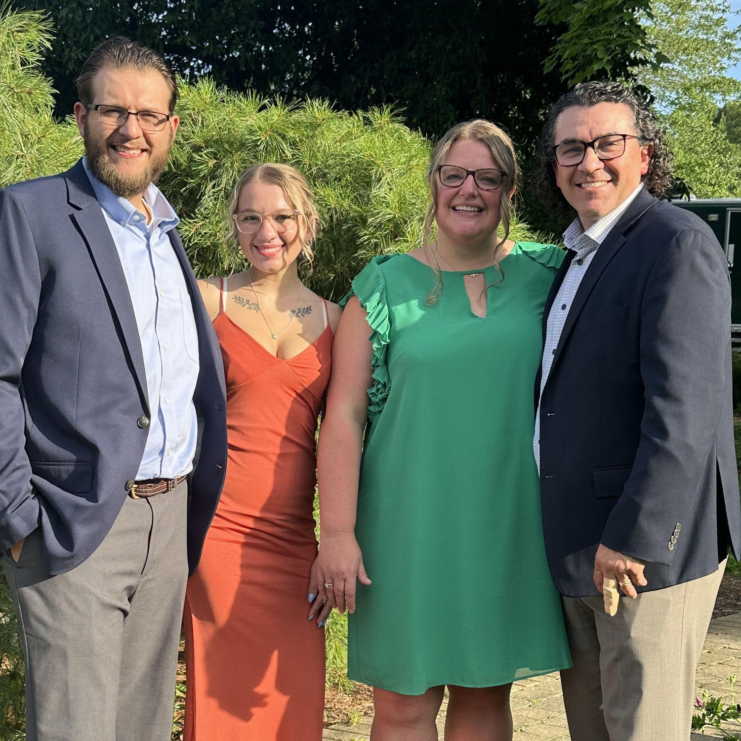Ethan, Sydney, Kelli, and Derek at Kat and John's wedding