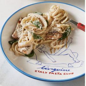 Das Rotes Rabbit Italian Earthenware Pasta Bowl (BLUE)