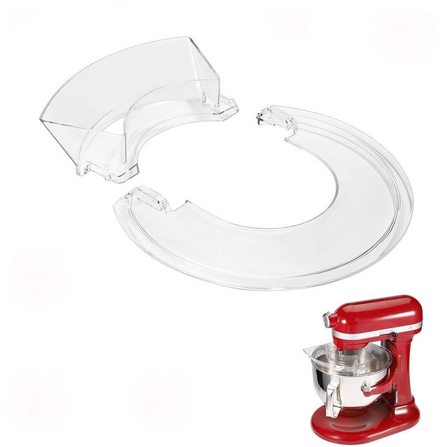 Removable Pouring Shield Splash Guard for KitchenAid 5.5-7 Quart Bowl-Lift Stand Mixers, Prevents Mess and Flour Dust, Mixer Accessories and Attachments