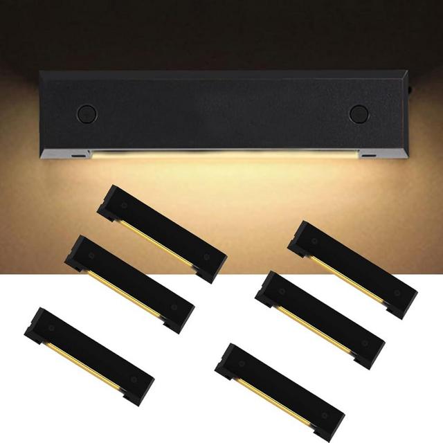 YUTCY 6 Pack Low Voltage AC/DC 12V LED Landscape Deck Light,Outdoor Retaining Wall Lights, IP65 Waterproof Step Lights,for Stair Lighting and Yard Patio Pathway Walkway (2700K)