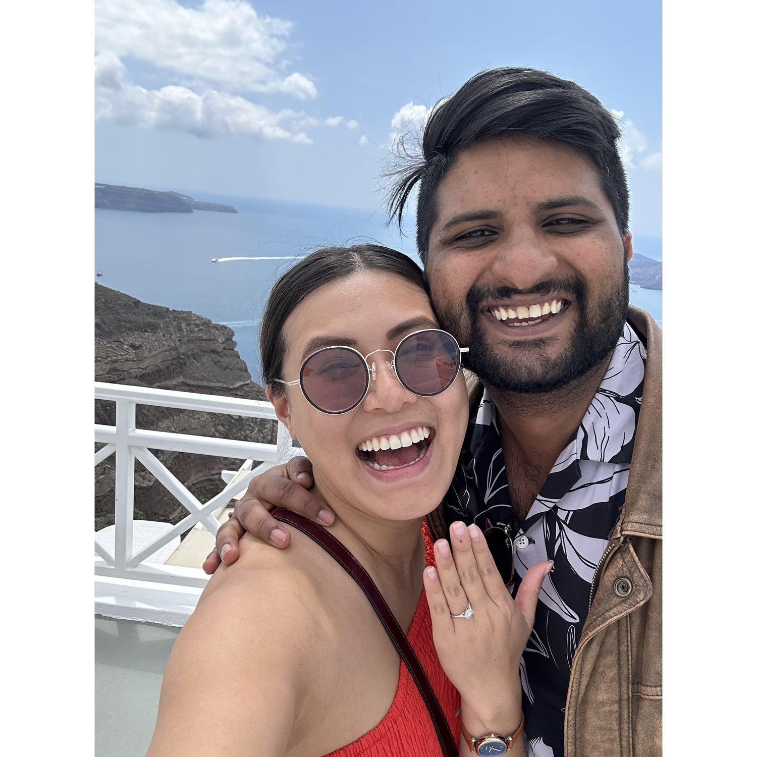 We got engaged on the beautiful island of Santorini, Greece on the 23rd May 2023.