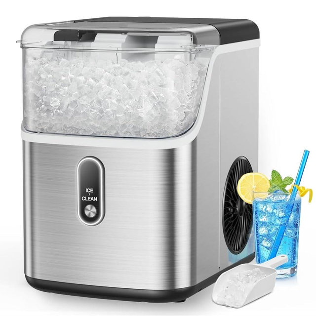 Totnz Nugget Countertop Ice Maker, Chewable Pellet Ice Machine with 35lbs for Home Kitchen Officce