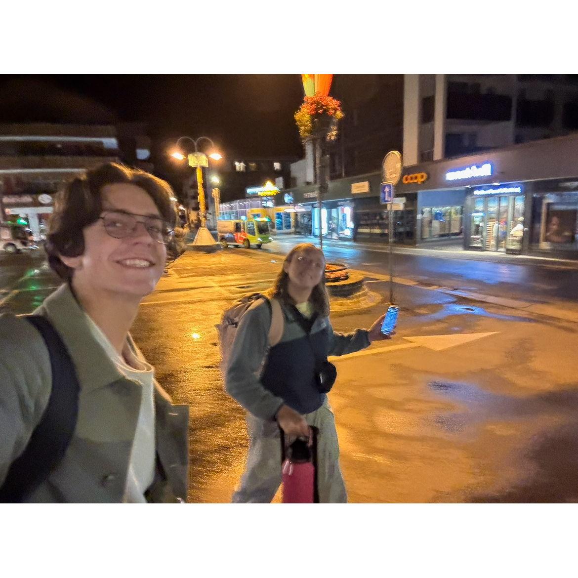Cute swiss towns in the middle of the night, a lot less spooky with joseph