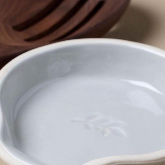 Dusty Blue Laurel Leaf Spoon Rest