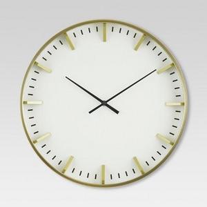 Raised Marker 16" Wall Clock White/Brass - Project 62™