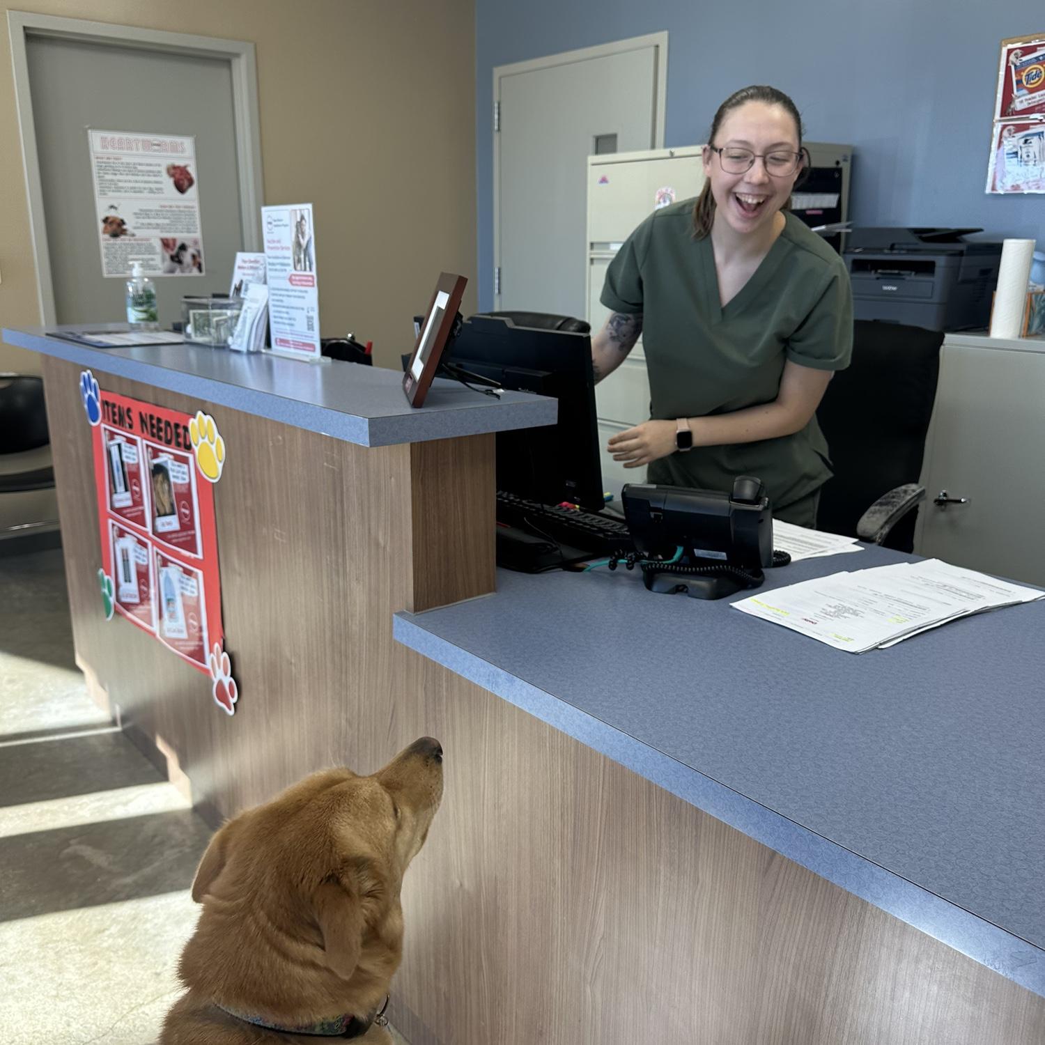 Penny had to get some vaccines and this was the most excited she's been going to the vet since she got to see her mama!