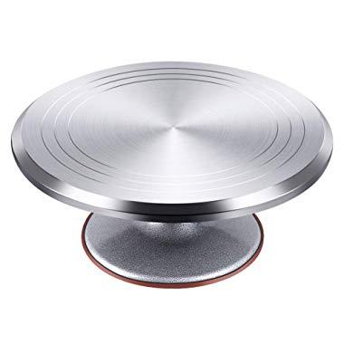 Kootek Aluminium Alloy Revolving Cake Stand 12 Inch Rotating Cake Turntable for Cake, Cupcake Decorating Supplies