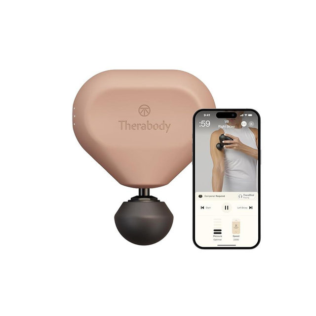 TheraGun Mini by Therabody (3rd Generation) – Ultra-Portable Massage Gun and Travel Essential for Fast, Effective Pain and Tension Relief Anywhere, Desert Rose