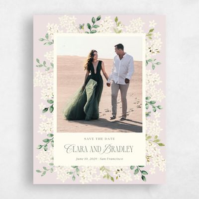 Light Mauve, Pink Wedding Save the Date - Daisi Photo