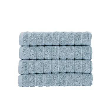 Classic Turkish Towels Luxury 600 GSM Bath Towel Set Soft Thick and Absorbant Bathroom Towels, 100% Turkish Cotton Jacquard Rib Style (20X32" Hand Towels, Spa Blue)