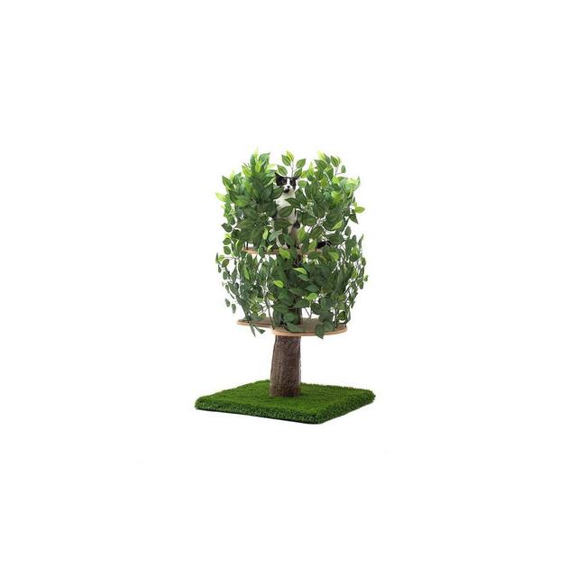 On2Pets Square Cat Tree - Medium - Green