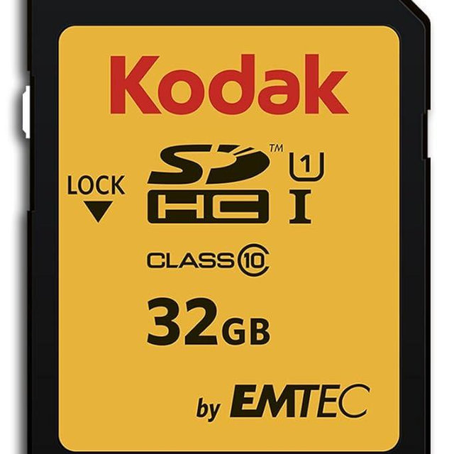 Kodak SDHC Card 32GB UHS-I U1 V10 Premium, up to 85MB/s Read Speed, for Full HD Video and High-Resolution Pictures, Compatible with SDHC Standard - EKMSD32GHC10K