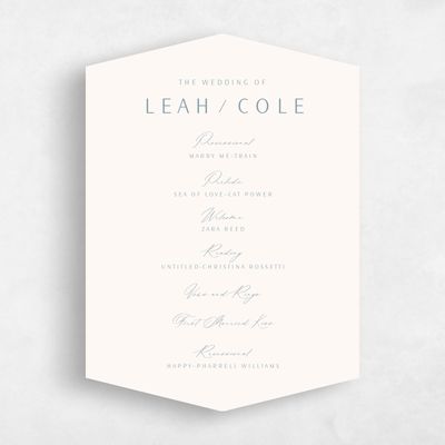 Blue Diamond Wedding Program - Elincourt