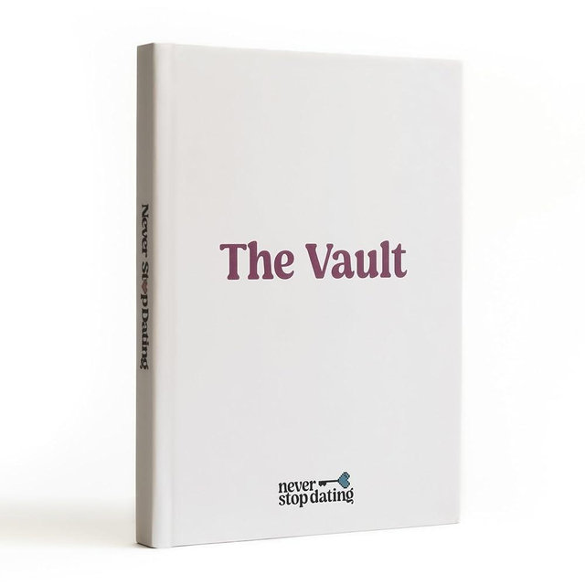 Never Stop Dating - The Vault Keepsake Book - The Companion Book for Your Memories of The Ultimate Romantic Date Night Activity Game for Couples and Partners
