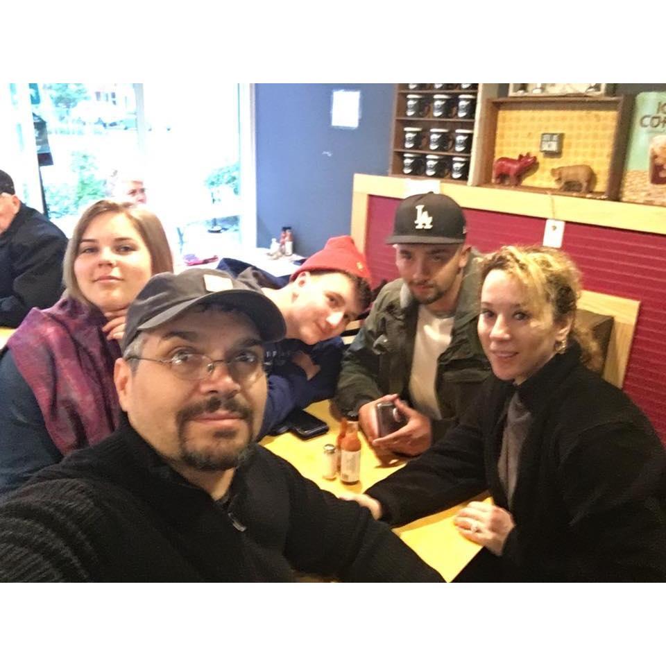 With the kids in Seattle, Washington.
