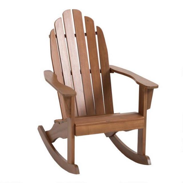 Natural Wood Adirondack Rocking Chair